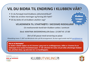 Velkommen til startmøte i Skedsmo Rideklubb
